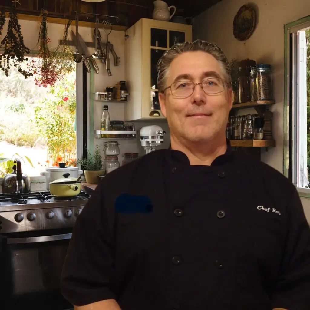 Chef in a cozy kitchen setting