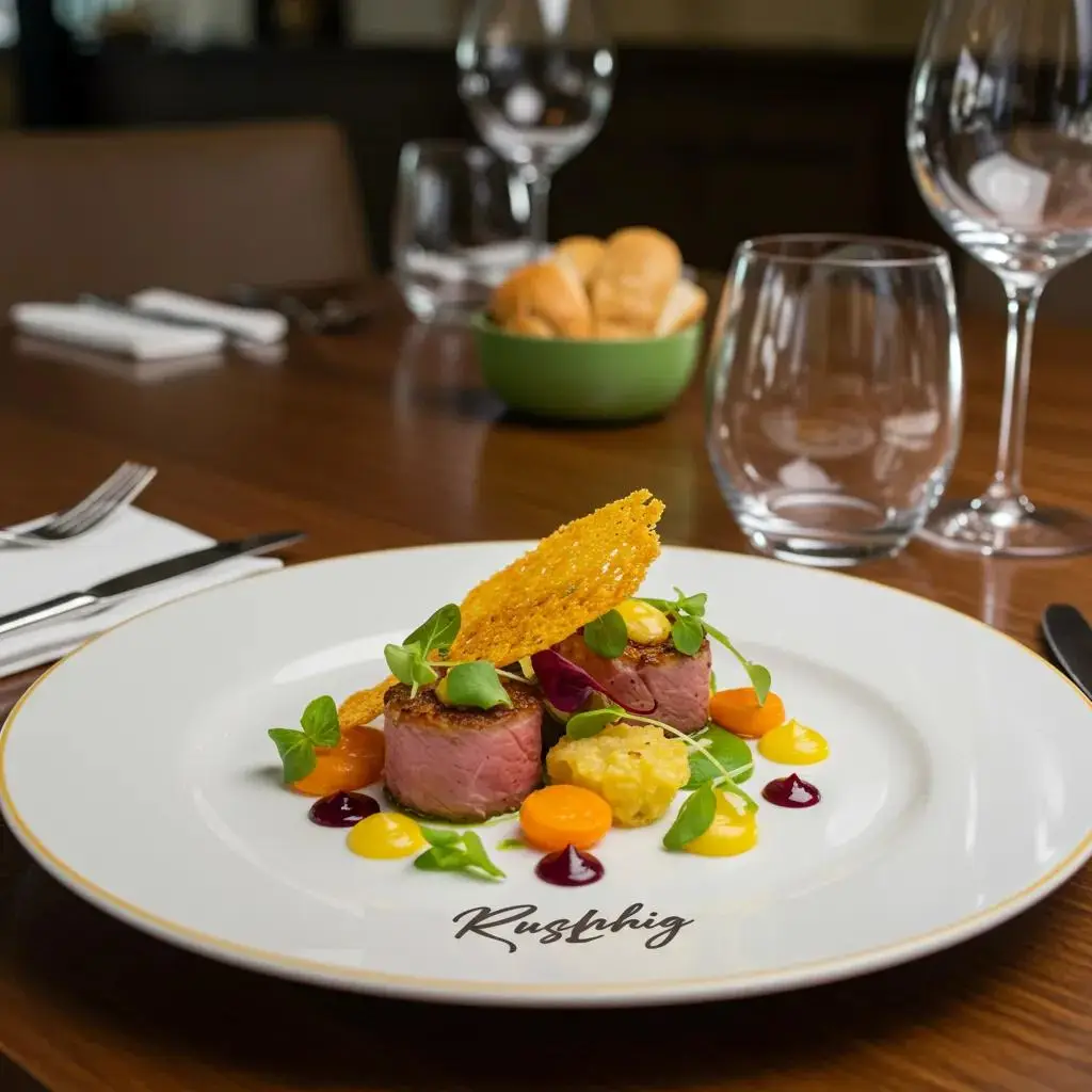 Personalized gourmet dish showcasing vibrant colors and artistic presentation