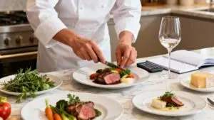 Chef plating beautiful meal in Atlanta