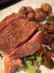Beautiful Sous vide cooking medium rare steak